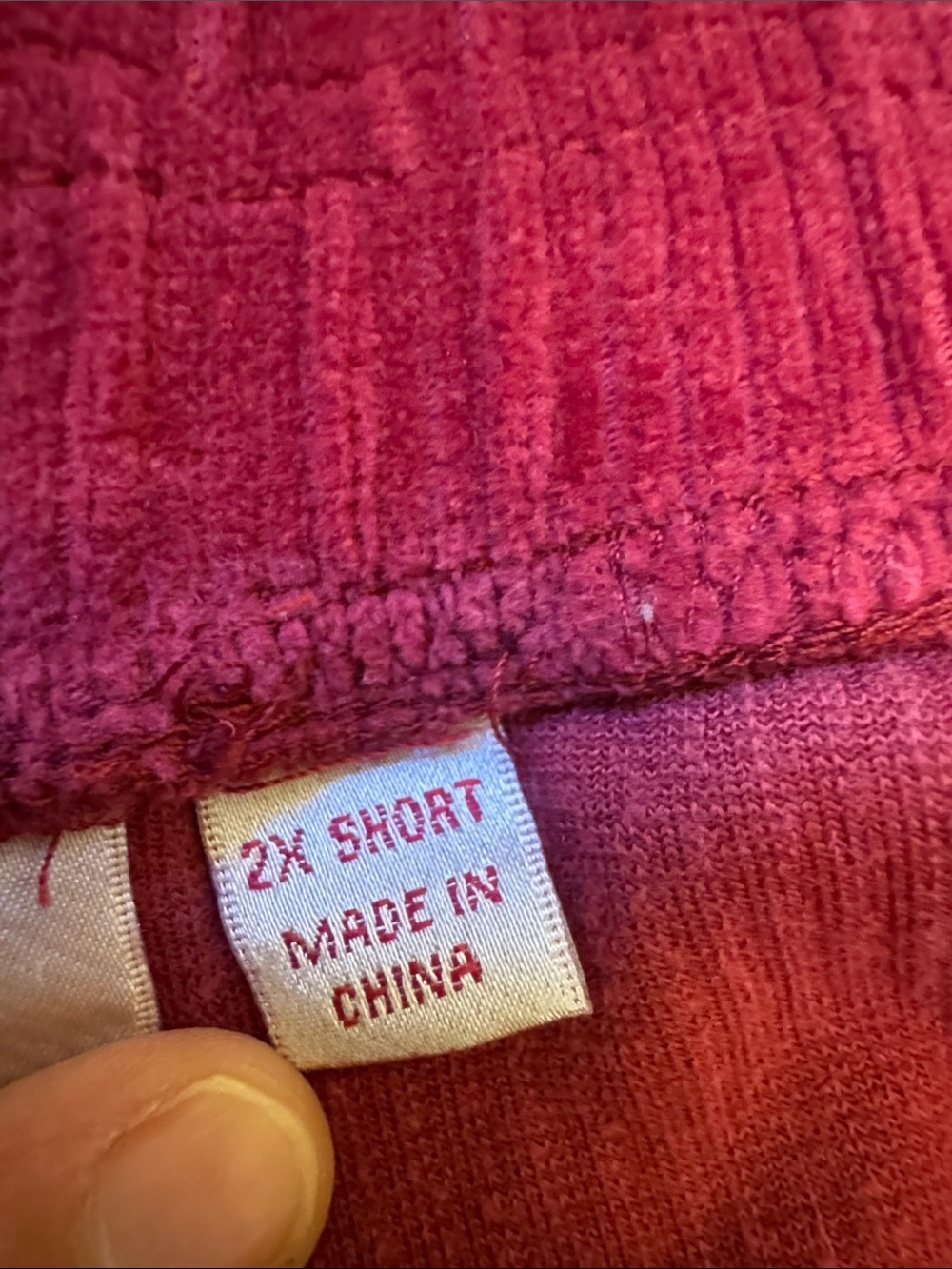 Quacker Factory Raspberry Red Corduroy Cropped Pants - Picture 3 of 5